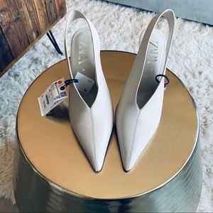 ZARA Sling Back Leather Heals
